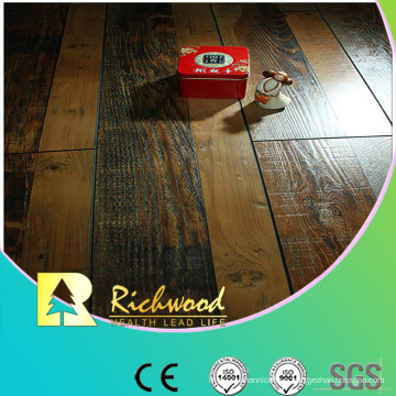 12.3mm Hand Scraped Walnut V-Grooved Laminated Floor